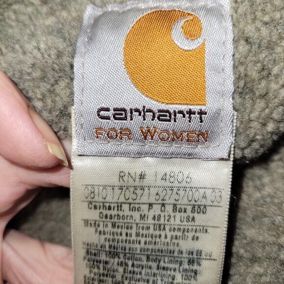 Carhartt Work Jacket Sandstone Sierra Sherpa Lined Duck Canvas Womens XL Outdoo - Picture 11 of 13